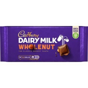 Cadbury Dairy Milk Wholenut Packet Plastic Hand Held Chocolate, 180 g